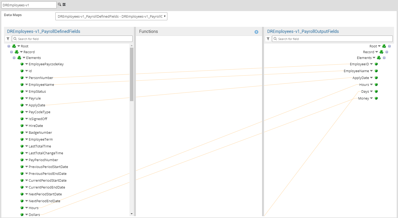 Map Export Payroll - Payroll Output Fields