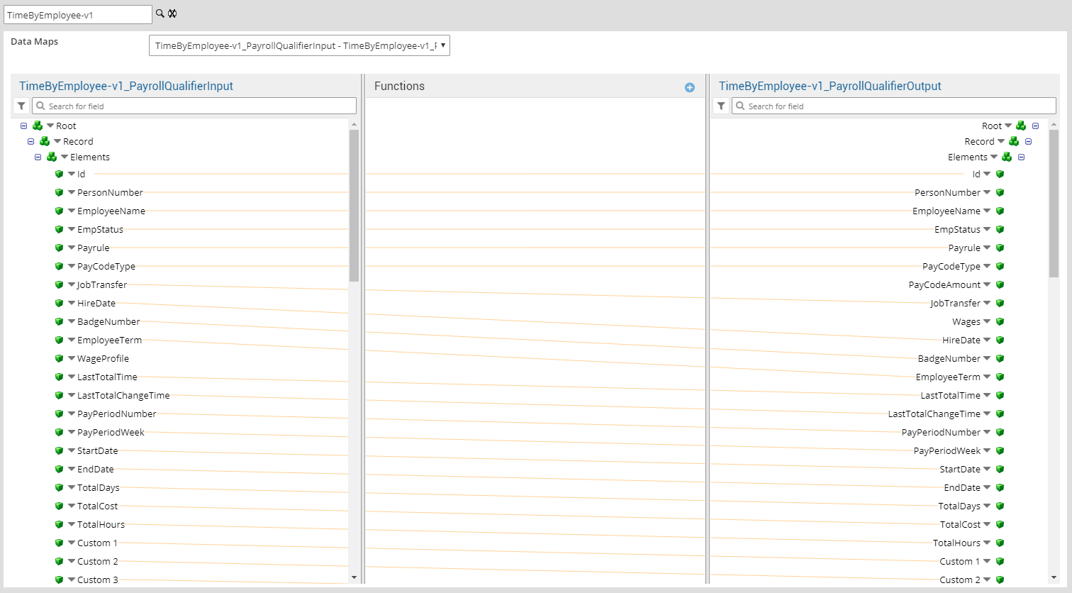 Map Export Payroll QualifierInput—QualifierFieldsProfile