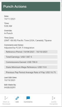 Example details for overtime exemption work-rule override