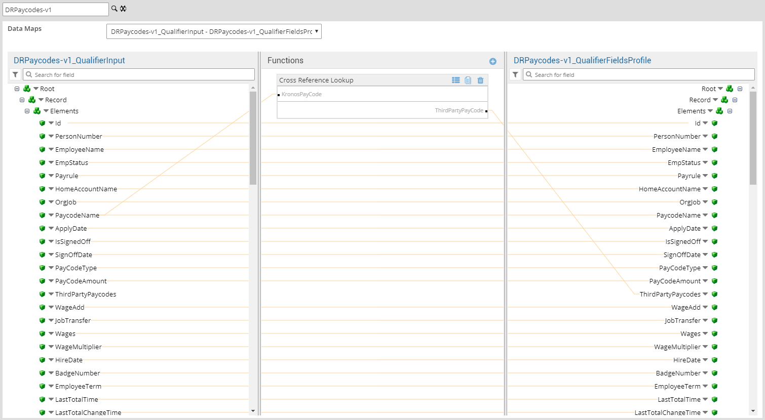 Map Export Payroll QualifierInput—QualifierFieldsProfile