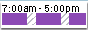 Screenshot of a shift showing breaks as gray diagonal stripes