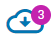 File download cloud icon, with three exported files ready to open