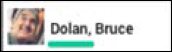 Screenshot of primary job color displayed in a line below employee's name