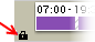 Screenshot of a locked shift displaying as shaded gray with the lock icon.